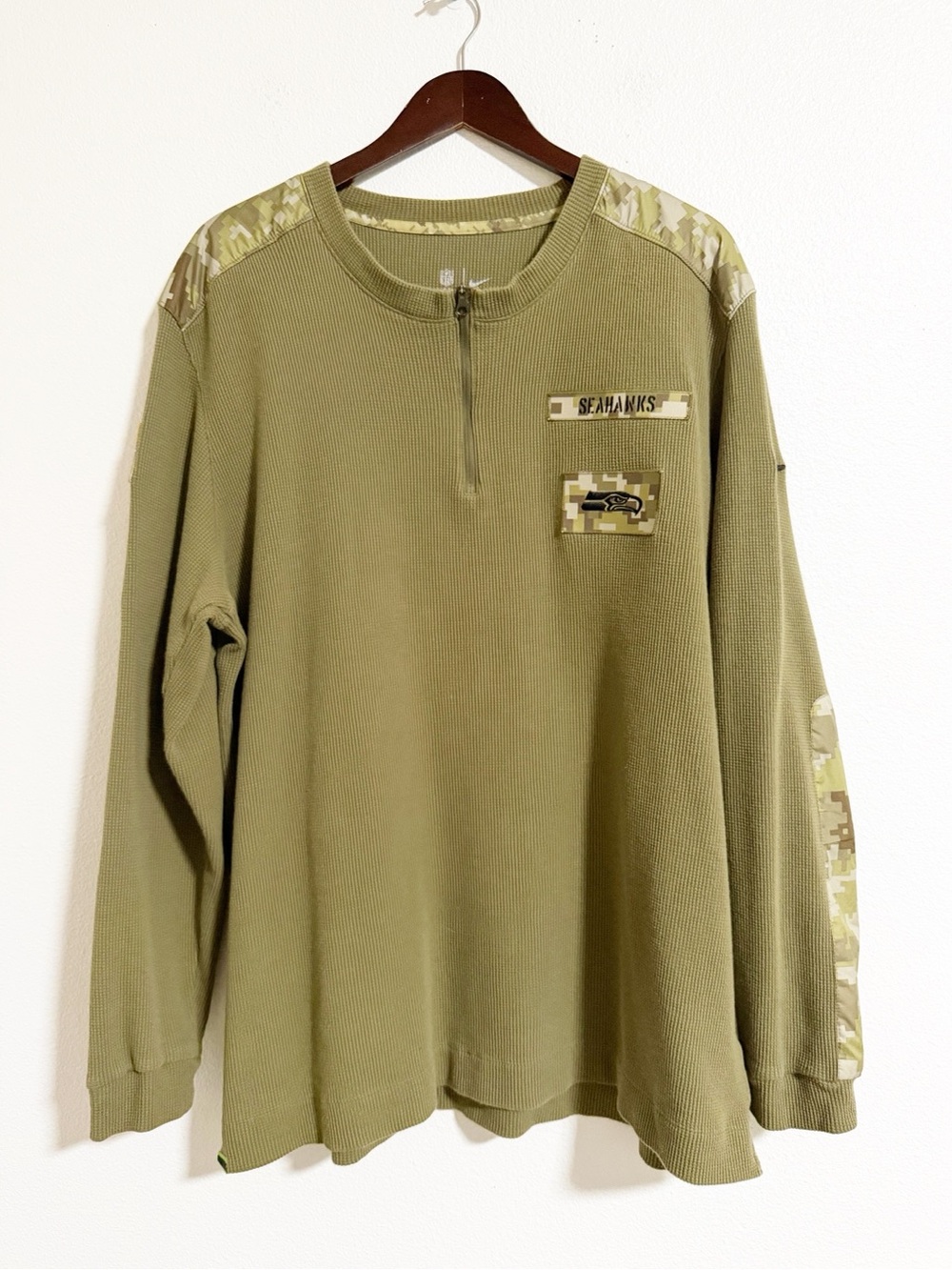 Nike NFL On Field Seahawks Digital Camo Quarter Zip Thermal